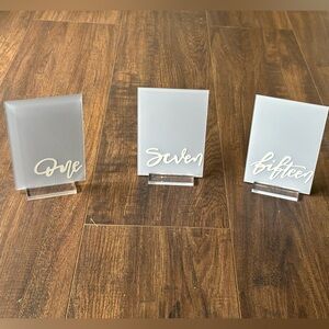 Dusty Blue Table Numbers with Holders